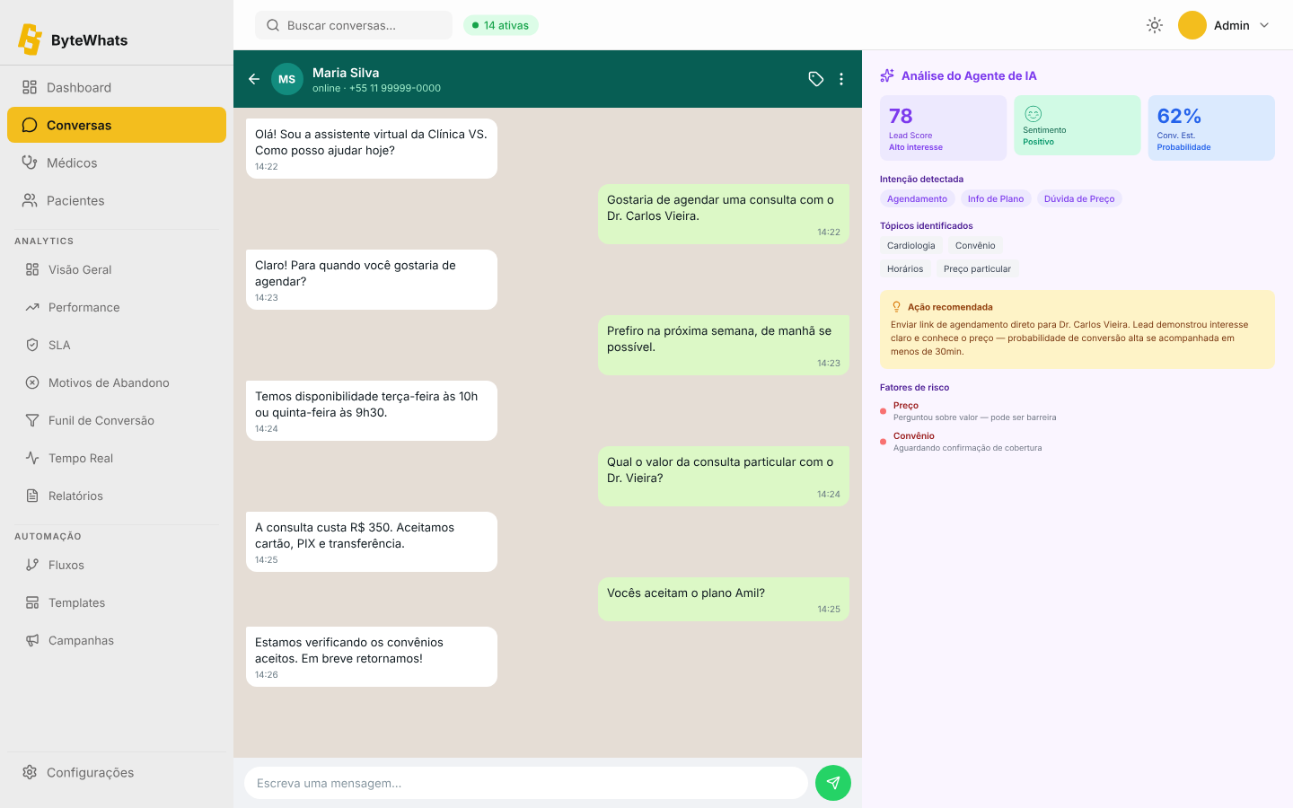 ByteWhats live WhatsApp conversation viewer
