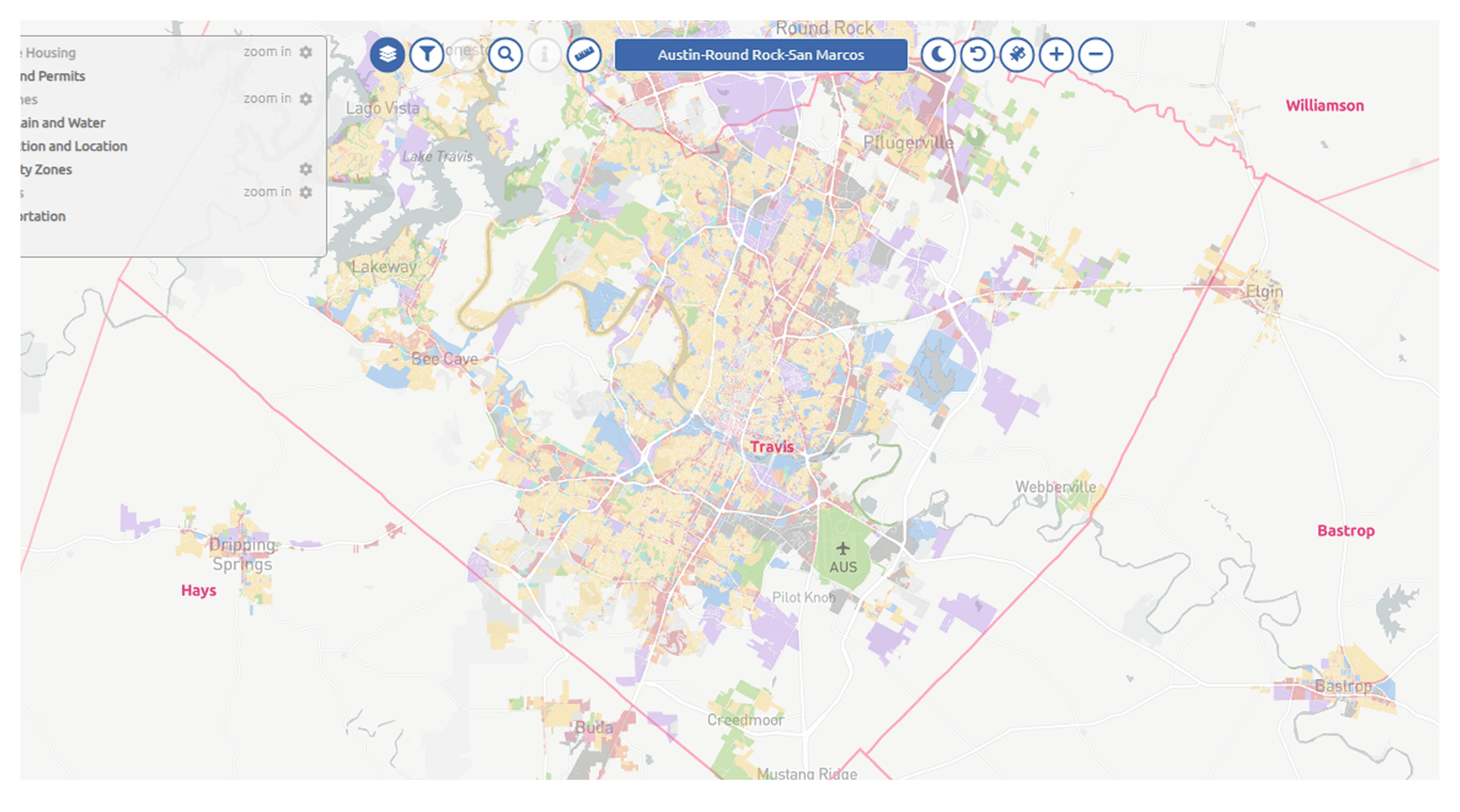 FuseGIS: parcel and permit data rendered across a metro area