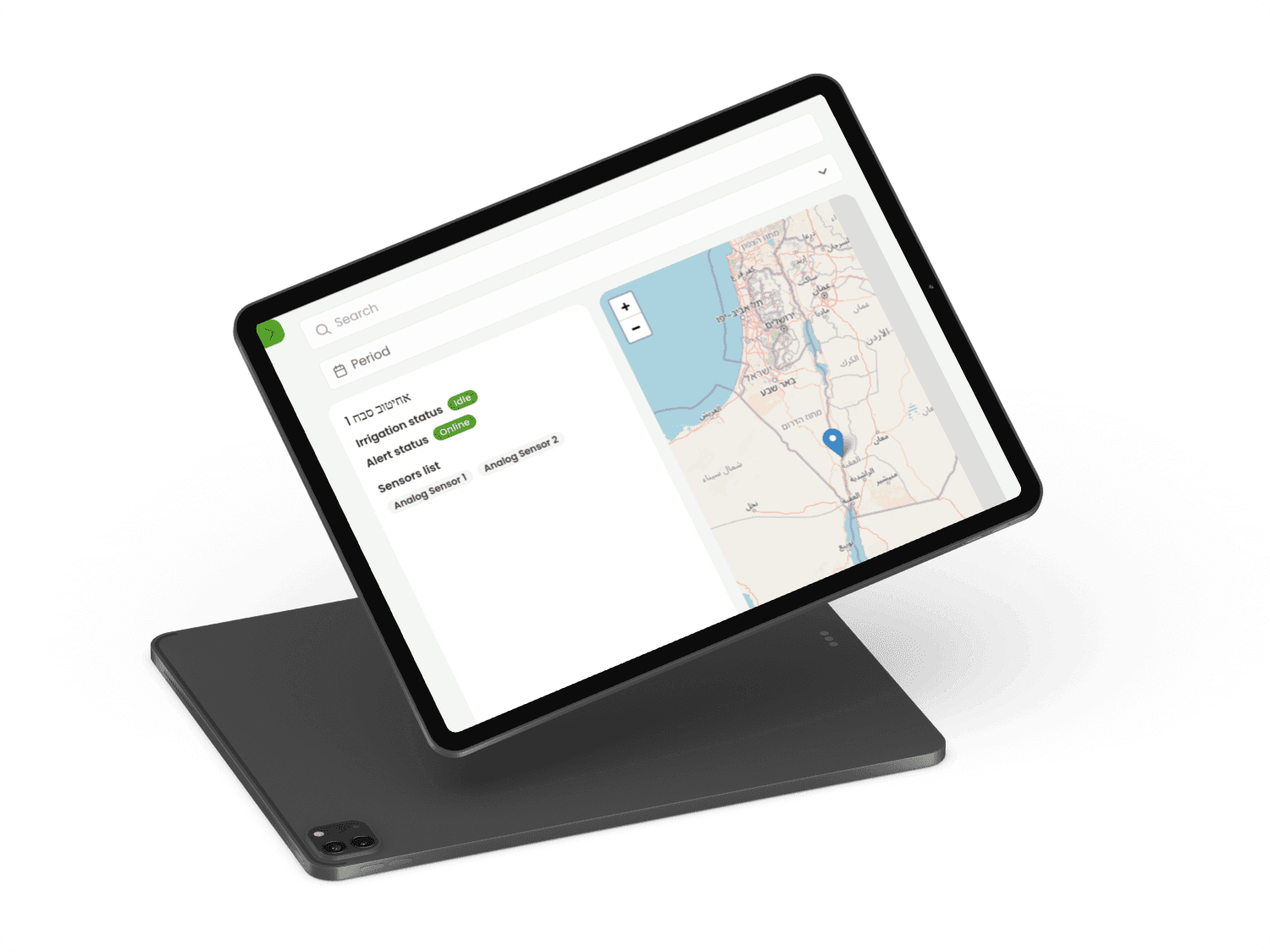 NESS portal: device map and farm overview on tablet